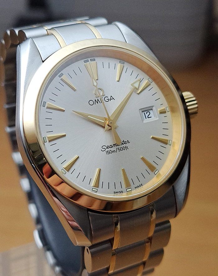 Midsize Omega Seamaster YG/SS Aqua Terra Quartz Wristwatch Ref. 2318.30